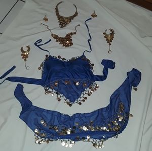 Royal blue belly dancing set